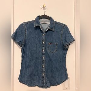 Vintage Tommy Hilfiger Denim Shirt made in Hong Kong S   Snap button down